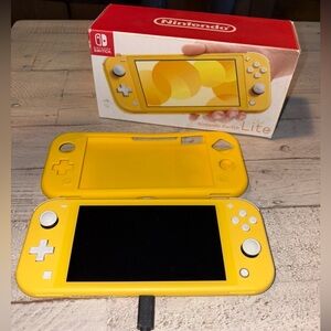 Nintendo Switch Lite 32GB Handheld Console Yellow Box Tempered Glass on Screen